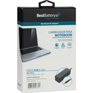 Fonte Usb-C Notebook Best Battery Bb20-Bd65 65W Preto