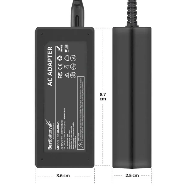 Fonte Usb-C Notebook Best Battery Bb20-Bd65 65W Preto