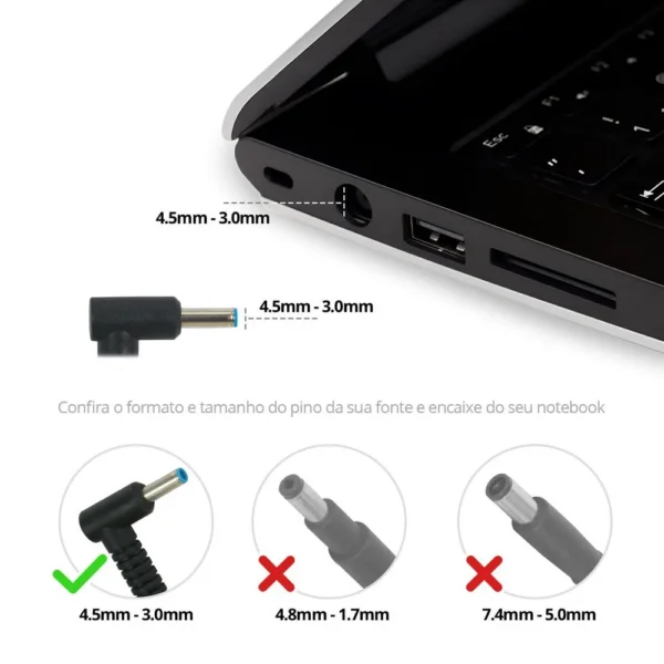 Fonte Carregador Notebook Hp Pavilion Best Battery Bb20-Hp19-4 65W 19.5V 3.33A