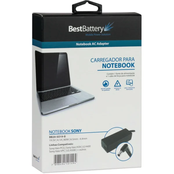 Fonte Carregador Notebook Sony Bb20-So19-B 80W 6.5 X 4.4Mm