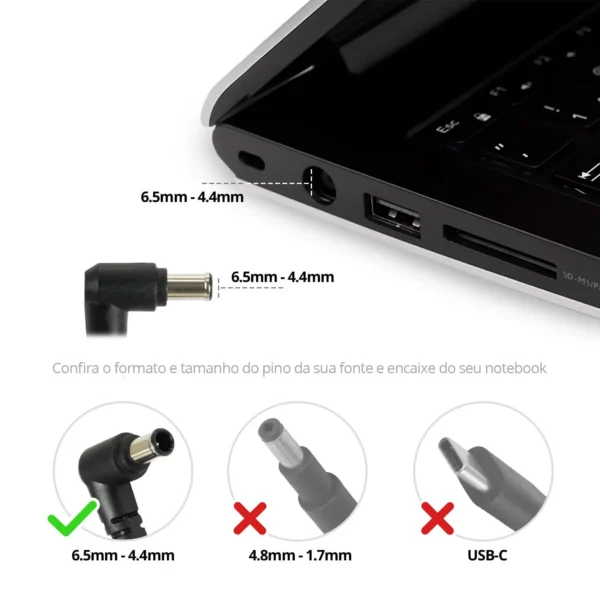 Fonte Carregador Notebook Sony Best Battery Bb20-So19-B2 90W 6.5 X 4.4Mm