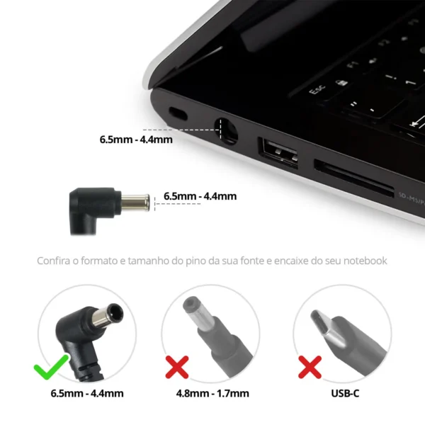 Fonte Carregador Notebook Sony Bb20-So19-B 80W 6.5 X 4.4Mm