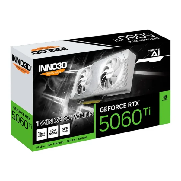 Placa De Vídeo Inno3d Geforce Rtx 5060 Ti Twin X2 Oc White 16Gb Gddr7 128-Bit Branco