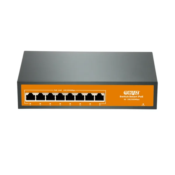 Switch Poe Haiz Hz-1008Gbpoe-A 8 Portas Gigabit 6 Poe + 2 Uplink