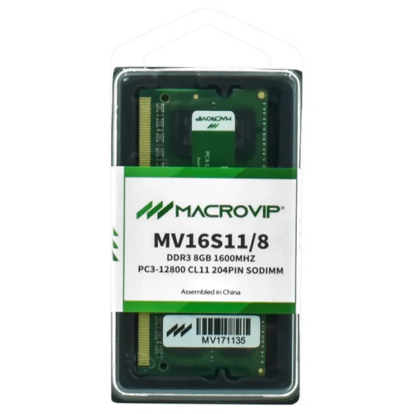 Memória Ram Para Notebook Macrovip Ddr3 8Gb 1600Mhz Cl11