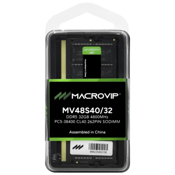 Memória Ram Para Notebook Macrovip Ddr5 32Gb 4800Mhz Cl40