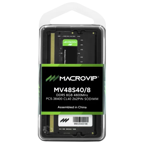 Memória Ram Para Notebook Macrovip Ddr5 8Gb 4800Mhz Cl40