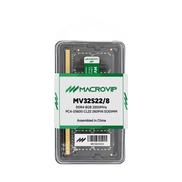 Memória Ram Para Notebook Macrovip Mv32s22/8 8Gb Ddr4 3200Mhz Cl22 Preto