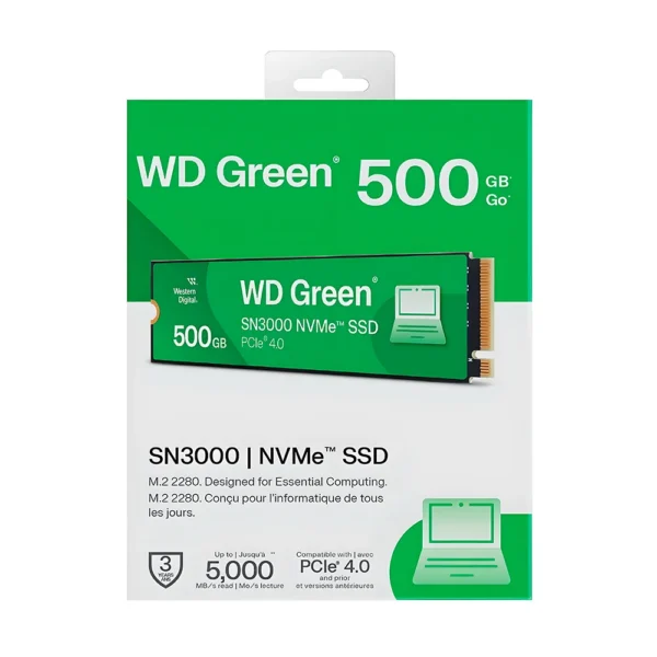 Ssd Western Digital Green Sn3000 500Gb M.2 Nvme Pcie 4.0 Wds500g4g0e