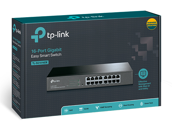 Switch Tp-Link Tl-Sg1016de Smart 16 Portas Gigabit Easy Smart