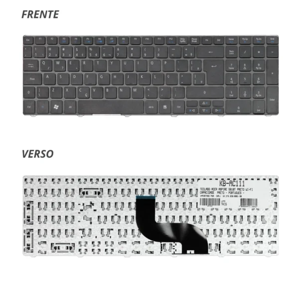 Teclado Acer Aspire 5250 5741 Kb-Ac111 Abnt2 Wi-Fi F3 Preto