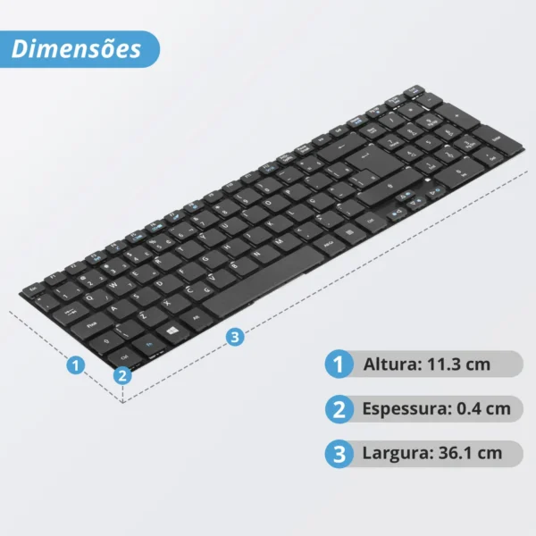 Teclado Acer E5-511 E5-571 Kb-Ac5830t Abnt2 Wi-Fi F3 Preto