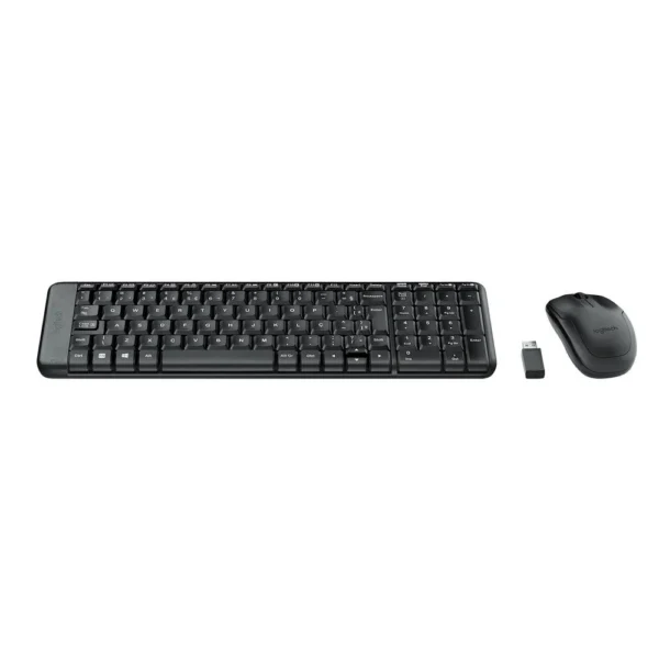 Kit Teclado E Mouse Logitech Mk220 Sem Fio Abnt2 Preto