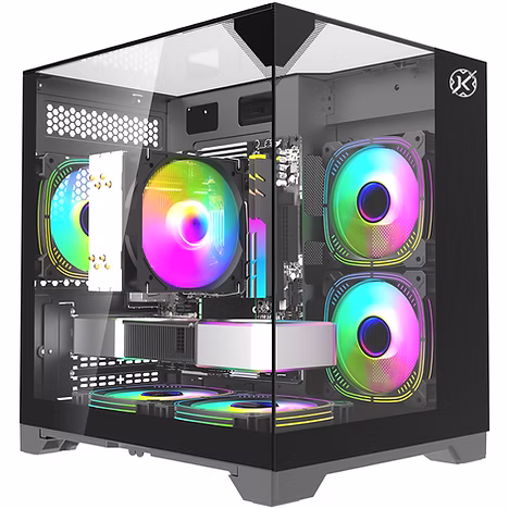 Gabinete Gamer Kalkan Midgard Vision Aquário Micro-Atx Vidro Temperado Sem Fan Preto