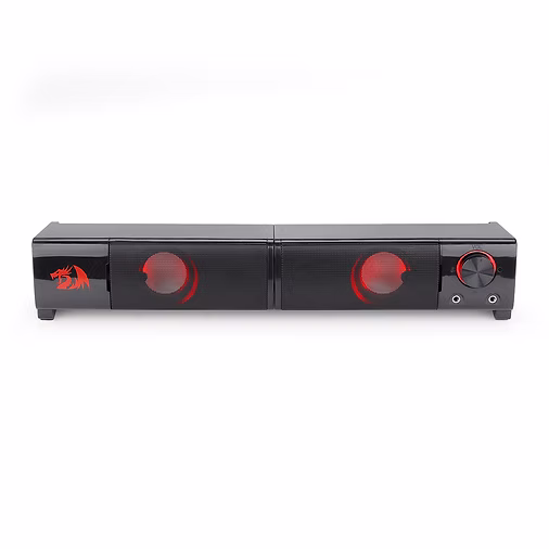 Caixa De Som Gamer Redragon Orpheus Gs550 Soundbar 2.0 Usb P2 Led Vermelho Preto
