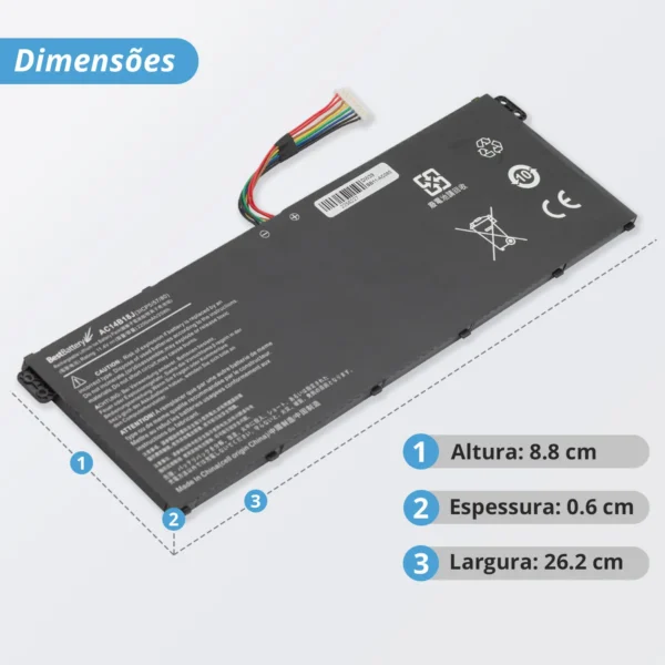 Bateria Acer Es1-511 Ac14b18j Bb11-Ac085 11.4V 3600Mah Preto