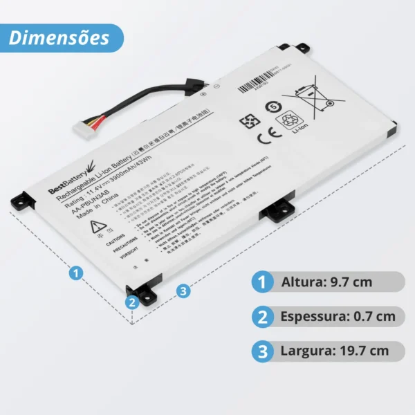 Bateria Samsung Np300e5m Aa-Pb Bb11-Ss021 11.4V 3900Mah Branco