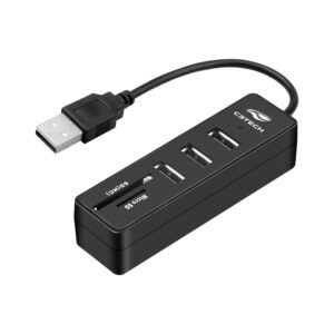 Hub Usb C3tech 29593 3 Portas Usb 2.0 Com Leitor Sd E Micro Sd Preto
