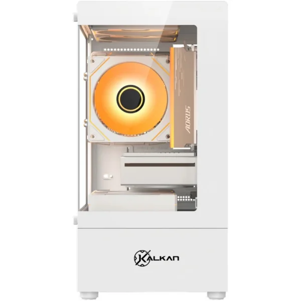 Gabinete Gamer Kalkan Hakon Micro-Atx Vidro Temperado Sem Fan Branco
