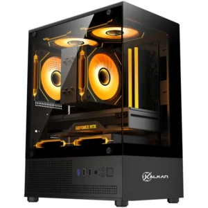 Gabinete Gamer Kalkan Hakon Micro-Atx Vidro Temperado Sem Fan Preto