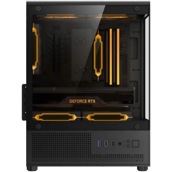 Gabinete Gamer Kalkan Hakon Micro-Atx Vidro Temperado Sem Fan Preto