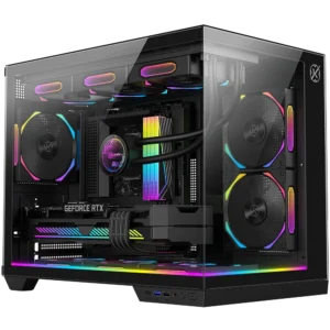Gabinete Gamer Kalkan Saga Rgb Aquário Micro-Atx Vidro Temperado Sem Fan Preto