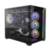 Gabinete Gamer Redragon Wideload Mini Lite Rgb Micro-Atx Vidro Temperado Sem Fan Preto