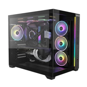 Gabinete Gamer Redragon Wideload Mini Lite Rgb Micro-Atx Vidro Temperado Sem Fan Preto