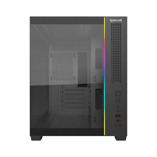 Gabinete Gamer Redragon Wideload Mini Lite Rgb Micro-Atx Vidro Temperado Sem Fan Preto