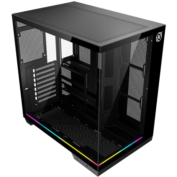 Gabinete Gamer Kalkan Skye Rgb Aquário Atx Vidro Temperado Sem Fan Preto