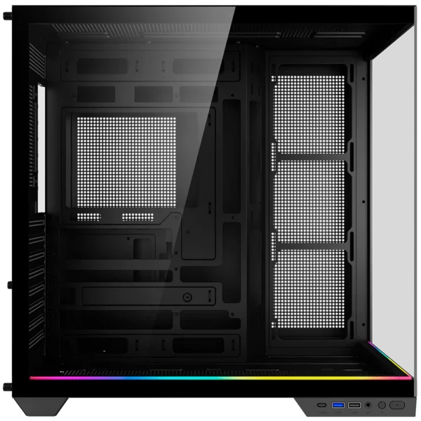 Gabinete Gamer Kalkan Skye Rgb Aquário Atx Vidro Temperado Sem Fan Preto