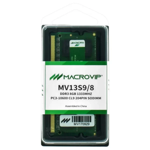 Memória Ram Para Notebook Macrovip 8Gb Ddr3 1333Mhz Cl9