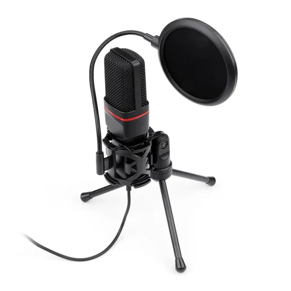 Microfone Gamer Streamer Redragon Seyfert Gm100 P2 Com Tripé Preto