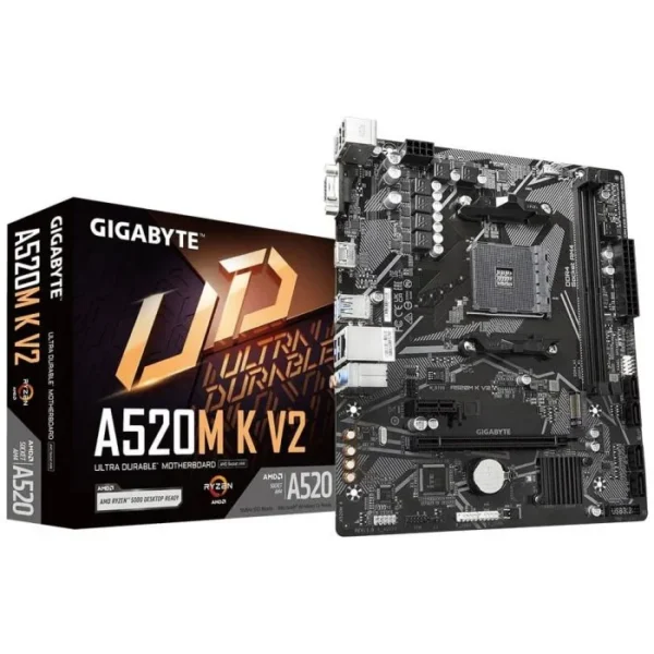 Placa Mãe Gigabyte A520m K V2 Amd Am4 Ddr4 Hdmi D-Sub M.2 Usb 3.2