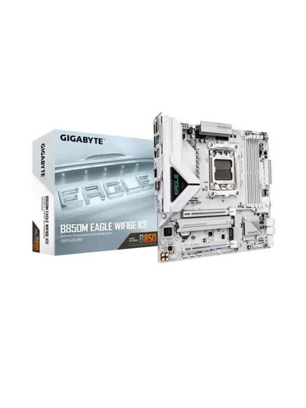 Placa Mãe Gigabyte B850m Eagle Wi-Fi 6E Ice Amd Am5 Ddr5 Branco