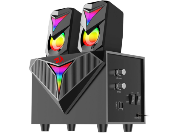 Caixa De Som Redragon Toccata Gs700 2.1 Rgb Usb P2 Preto