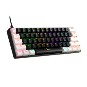 Teclado Mecânico Gamer Gamdias Aura Gk2 Abnt2 Switch Marrom Rainbow Preto E Branco