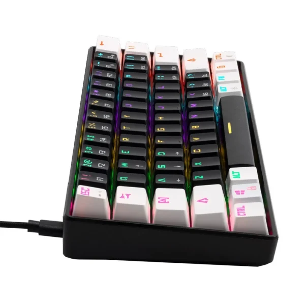Teclado Mecânico Gamer Gamdias Aura Gk2 Abnt2 Switch Marrom Rainbow Preto E Branco