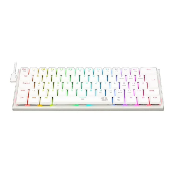 Teclado Mecânico Gamer Redragon Anivia Lunar White K614w-Rgb Abnt2 Switch Azul Rgb Branco