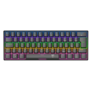 Teclado Mecânico Gamer T-Dagger Arena T-Tgk321-Br Abnt2 Switch Marrom Rainbow Preto