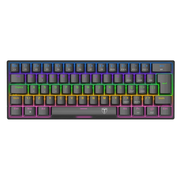Teclado Mecânico Gamer T-Dagger Arena T-Tgk321-Br Abnt2 Switch Marrom Rainbow Preto