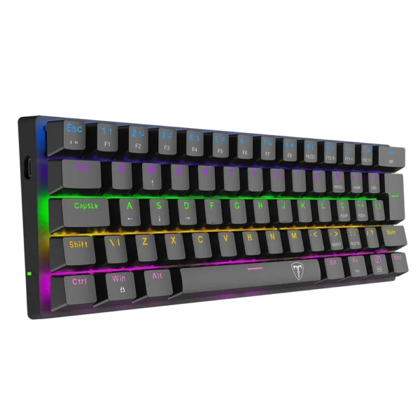 Teclado Mecânico Gamer T-Dagger Arena T-Tgk321-Br Abnt2 Switch Marrom Rainbow Preto