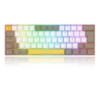 Teclado Mecânico Gamer Redragon Draconic Pro Sem Fio Abnt2 Switch Marrom Rgb Branco Cinza E Amarelo