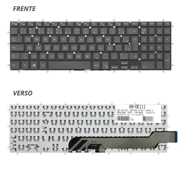 Teclado Dell Inspiron 15-5567 Kb-De111 Abnt2 Sem Retroiluminação Preto
