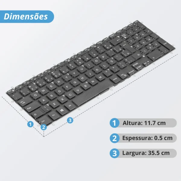 Teclado Dell Inspiron 15-5567 Kb-De111 Abnt2 Sem Retroiluminação Preto