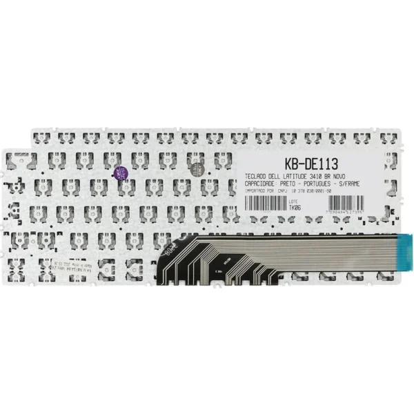 Teclado Dell Latitude 3410 Kb-De113 Abnt2 Preto Sem Moldura
