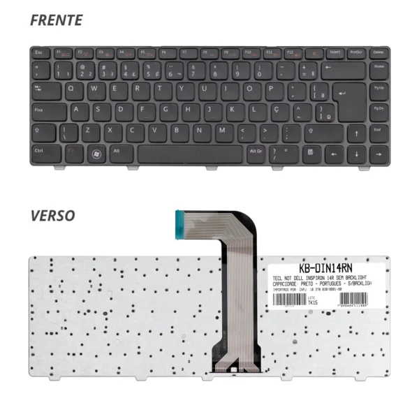 Teclado Dell Inspiron 14R Vostro 3550 Kb-Din14rn Abnt2 Preto