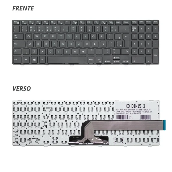 Teclado Dell Inspiron 15-3000 Kb-Din15-3 Abnt2 Sem Retroiluminação Preto