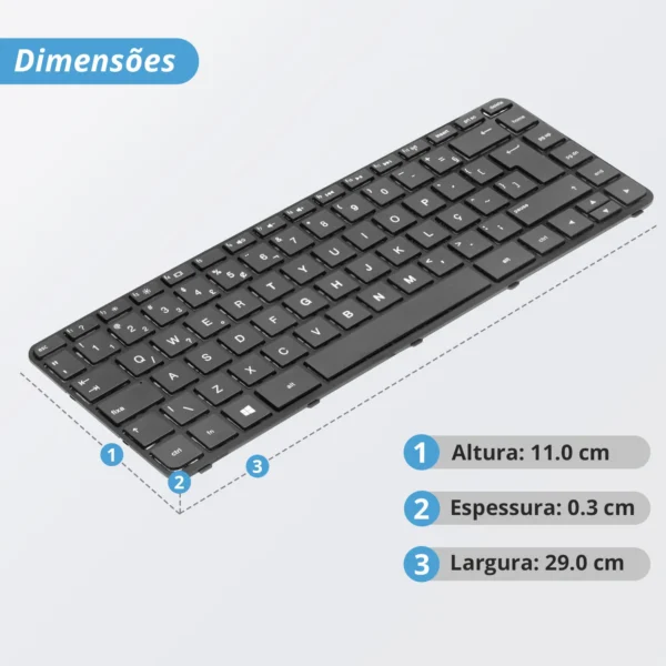 Teclado Hp 14-D000br Kb-Hp104 Abnt2 Preto Com Moldura