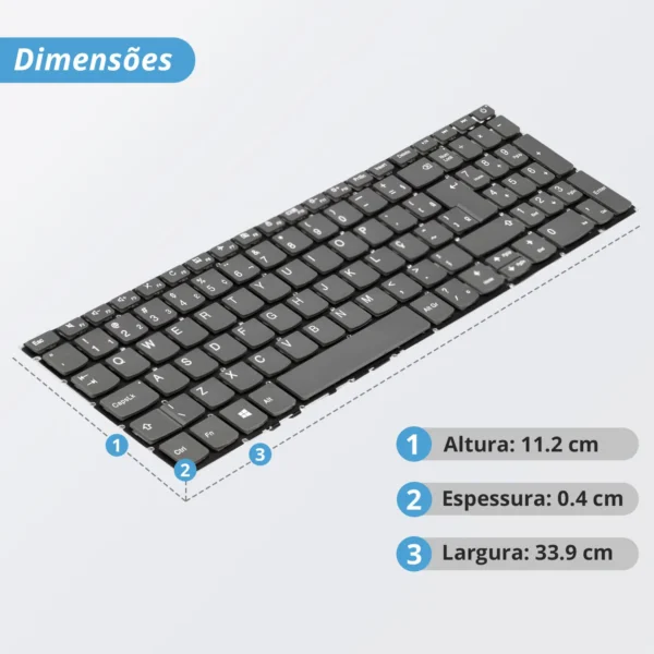 Teclado Lenovo Ideapad 320 Kb-Le113 Abnt2 Cinza